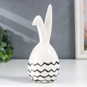 Сувенир керамика "Зайчишка-пузанчик с чёрными ушками" 6,5х6,5х15,8 см
