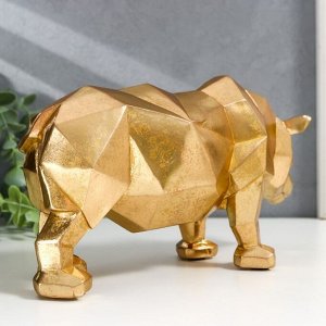 Сувенир полистоун 3D "Золотой носорог" 25,1 см