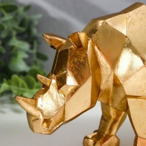 Сувенир полистоун 3D "Золотой носорог" 25,1 см
