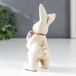 Сувенир керамика "Зайчонок с сиренью" 4,1х3,9х9,3 см