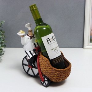 Сувенир полистоун подставка под бутылку "Повар на трёхколесном велосипеде" 24,5х13,5х24 см