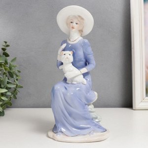 Сувенир керамика "Дама с котенком" 24х9х11,5 см
