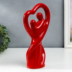 Сувенир керамика "Абстракция. Объятия в сердце" красный 26,5х13,5 см