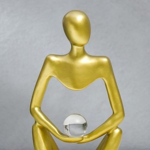 Сувенир полистоун "Абстракция - открытость, с шаром" золото 24х7,5х11 см