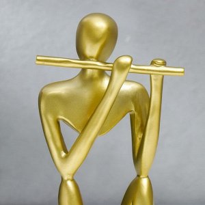 Сувенир полистоун "Абстракция - Игра на флейте" золото 24х7,5х11,5 см