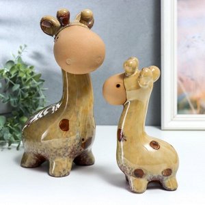 СИМА-ЛЕНД Сувенир керамика &quot;Пятнистые жирафики&quot; набор 2 шт 17х8х10 25х10х14 см