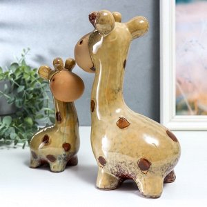 Сувенир керамика "Пятнистые жирафики" набор 2 шт 17х8х10 25х10х14 см