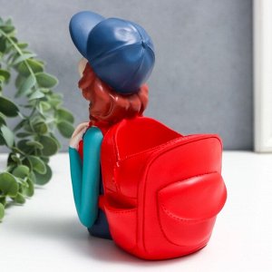 Сувенир полистоун подставка "Малышка с рюкзаком, в кепке" МИКС 14,7х9,5х7,7 см