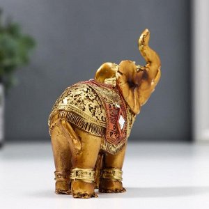 Сувенир полистоун "Африканский слон в золотой, ажурной попоне" МИКС 8,5х7х3 см