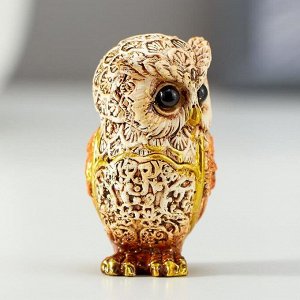 Фигурка полистоун «Филин беж с оранжевыми крыльями», 5x2.8x3 см, МИКС