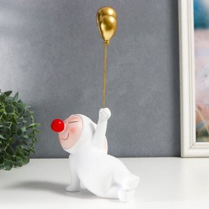Сувенир полистоун "Клоун-малыш лежит, с золотыми шариками" 31,5х9,5х16 см