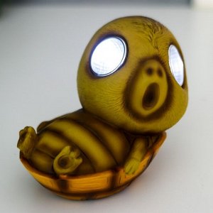 Сувенир полистоун свет "Удивлённая черепашка" от солнечной батареи 9х7,5х11,5 см