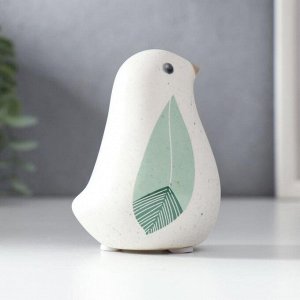 Сувенир керамика "Птенчик с крыльями-листьями" матовый 8,3х6,3х5,6 см
