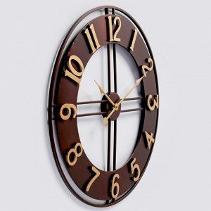 Часы настенные, серия: Лофт, "Демпо", плавный ход, d-60 см
