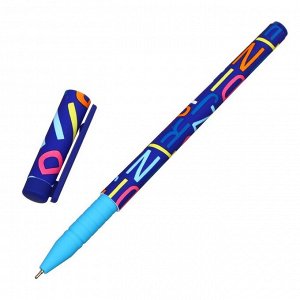 Ручка шариковая "Буквы" 0.7 мм, корпус Софтач Soft touch, чернила синие, корпус МИКС (штрихкод на штуке)