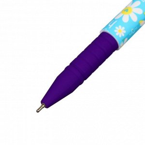 Ручка шариковая "Цветы" 0.7 мм, корпус Софтач Soft touch, чернила синие (штрихкод на штуке)