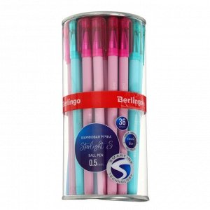Ручка шариковая Berlingo Starlight S 0.5, синяя, корпус микс пастель