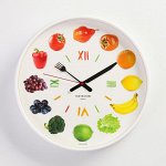 Часы настенные, серия: Кухня, &quot;Овощи и фрукты&quot;, 30 х 30 см