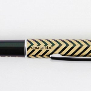 Ручка с колпачком Teacher №1, пластик, синяя паста, фурнитура серебро, 1.0 мм