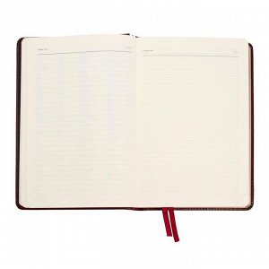 Ежедневник недатированный А5+, 176 листов Parliament, твёрдая обложка из искусственной кожи, 2 ляссе, красный