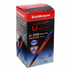 Ручка шариковая автоматическая ErichKrause U-209 Orange Matic&amp;Grip 1.0, Ultra Glide Technology, чернила синие