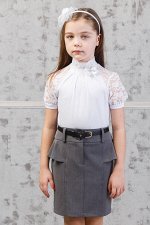 Блузка школьная для девочек с коротким рукавом