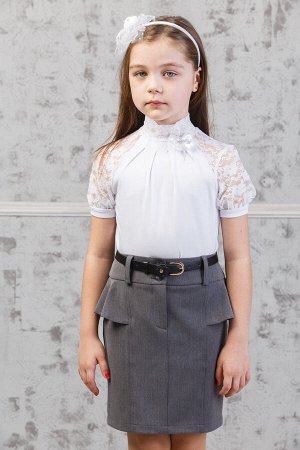 Azzarti Блузка школьная для девочек с коротким рукавом