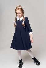 Платье школьное для девочки синее
