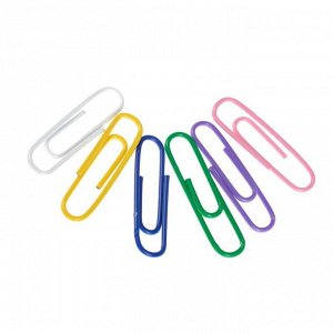 Скрепки канцелярские GLOBUS, 70 шт., 28 мм, цветные, микс