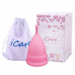 Менструальная чашка с круглой головкой iCare, розовая