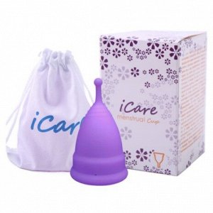 Менструальная чашка с круглой головкой iCare, фиолетовая