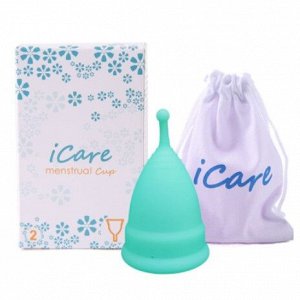 Менструальная чашка с круглой головкой iCare, голубая