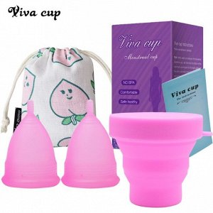 Набор менструальных чаш Viva сup с контейнером, розовые
