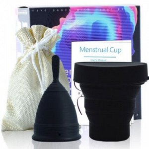 Менструальная чаша Menstrual Cup с контейнером для хранения, черная