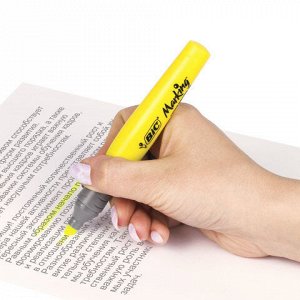 Текстовыделитель BIC "Highlighter XL", ЖЕЛТЫЙ, линия 1,7-5,1 мм, 891396