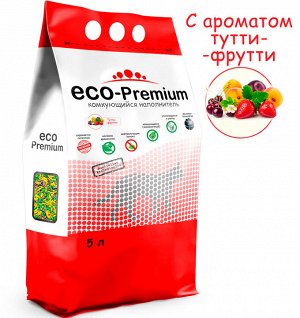 ECO Premium Тутти-фрутти наполнитель древесный ягоды 1,9 кг 5 л
