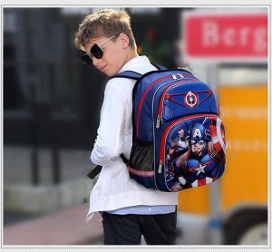 Капитан Америка - Детский Школьный рюкзак для мальчиков и девочек