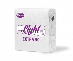 Салфетки Plushe Light Extra 50 40л Ассорти 1 сл, белая/пастель, сплошное