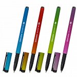 Ручка шариковая BRAUBERG SOFT TOUCH GRIP &quot;GRADE NEON&quot;, СИНЯЯ, мягкое покрытие, ассорти, узел 0,7 мм, 143710