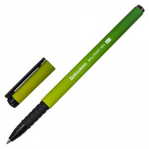 Ручка шариковая BRAUBERG SOFT TOUCH GRIP "GRADIENT NEON", СИНЯЯ, мягкое покрытие, ассорти, узел 0,7 мм, 143710