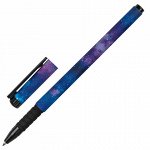 Ручка шариковая BRAUBERG SOFT TOUCH GRIP &quot;SPACE&quot;, СИНЯЯ, мягкое покрытие, узел 0,7 мм, 143714