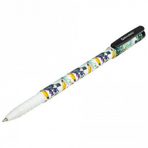 Ручка шариковая BRAUBERG SOFT TOUCH GRIP "TOUCAN", СИНЯЯ, мягкое покрытие, узел 0,7 мм, 143720
