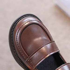 Туфли детские в ретро-стиле, цвет коричневый