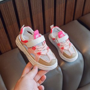 Кроссовки детские облегченные, цвет белый/розовый