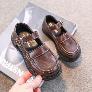 Туфли детские в ретро-стиле, цвет коричневый