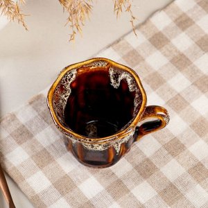 Чашка кофейная "Ажур", коричневая, керамика, 0.15 л