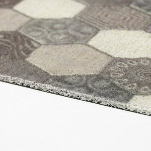 Коврик придверный Доляна «Мозаика», 46x75 см, цвет серый