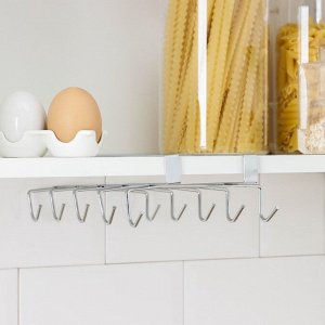 Держатель для кружек подвесной на 10 предметов Доляна, 27.5x14x6.5 см, серебристый