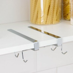 Держатель для кружек подвесной на 10 предметов Доляна, 27.5x14x6.5 см, серебристый