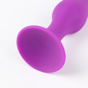 Анальная пробка, силиконовая "Purple", фиолетовая, 100 мм, 32 мм